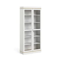 Mobile vetrina 2 ante 88x36x200h cm bianco e quercia - Axinte