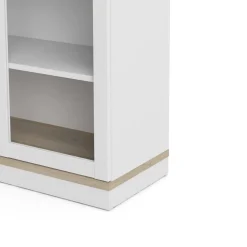 Mobile vetrina 2 ante 88x36x200h cm bianco e quercia - Axinte