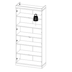 Mobile vetrina 2 ante 88x36x200h cm bianco e quercia - Axinte
