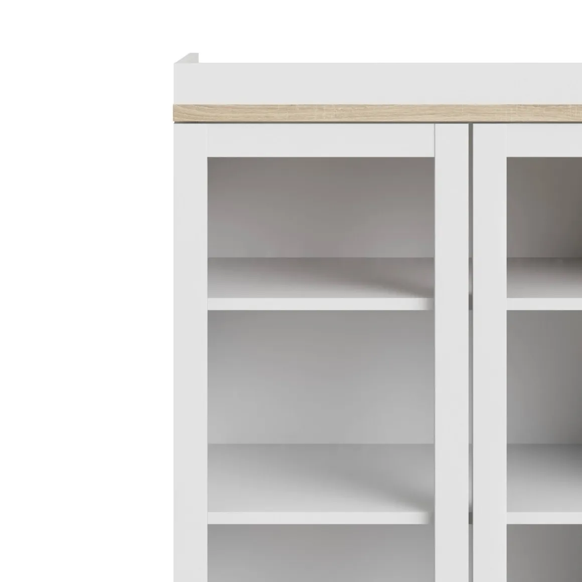 Mobile vetrina 2 ante 88x36x200h cm bianco e quercia - Axinte
