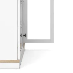 Mobile vetrina 2 ante 88x36x200h cm bianco e quercia - Axinte