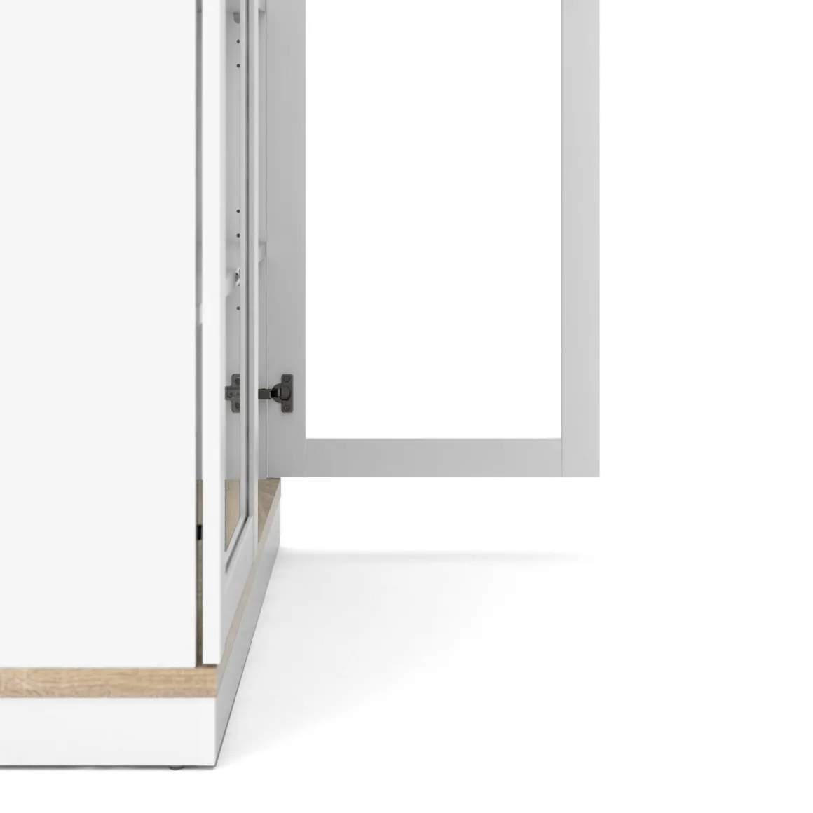 Mobile vetrina 2 ante 88x36x200h cm bianco e quercia - Axinte