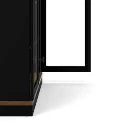 Vetrine > Dmora Mobile vetrina 2 ante 88x36x200h cm nero e noce - Axinte Marrone, Nero Noce