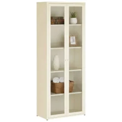 Mobile vetrina 2 ante 70x35x180h cm panna - Izano