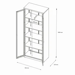 Mobile vetrina 2 ante 70x35x180h cm panna - Izano