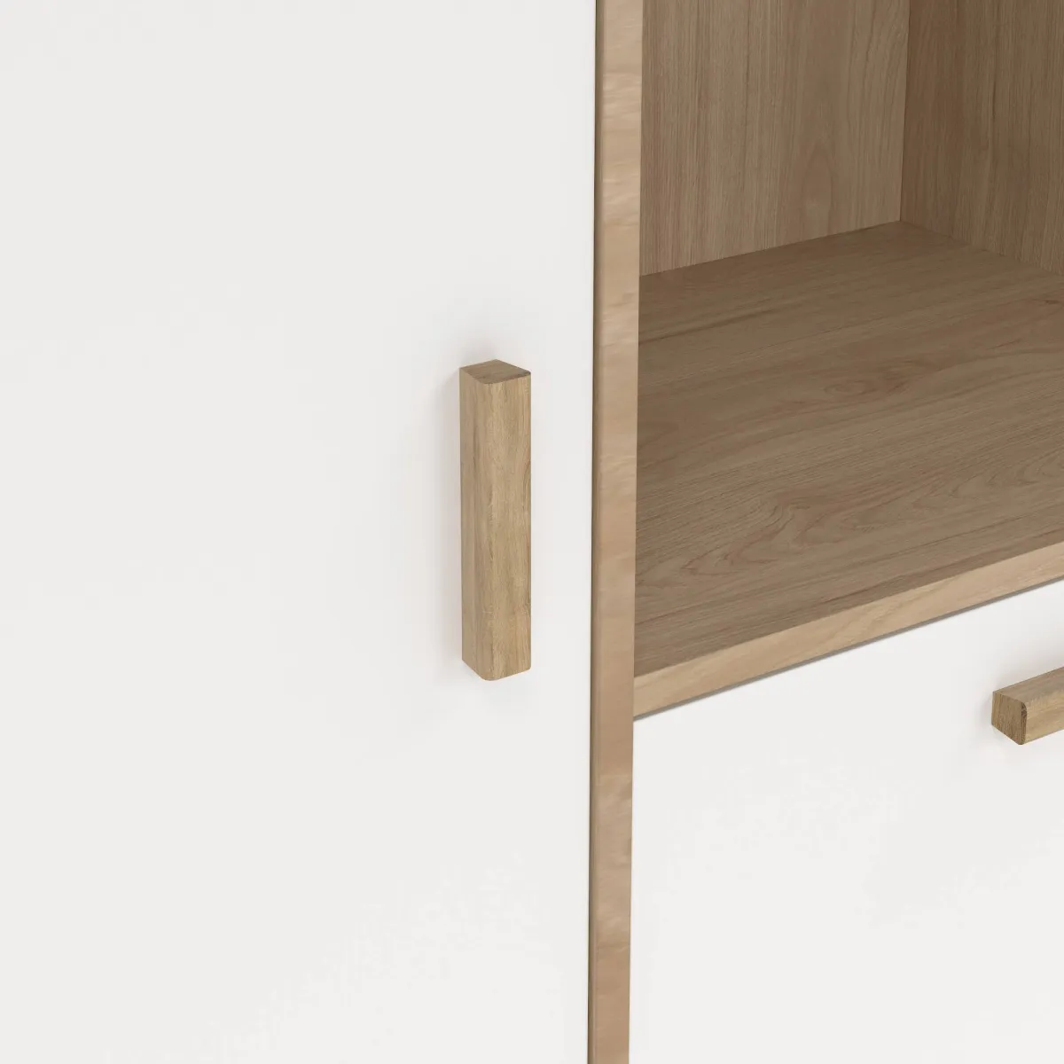 Vetrine > Dmora Mobile vetrina 2 ante 88x39x188h cm rovere e bianco - Mirinae Bianco, Marrone Rovere