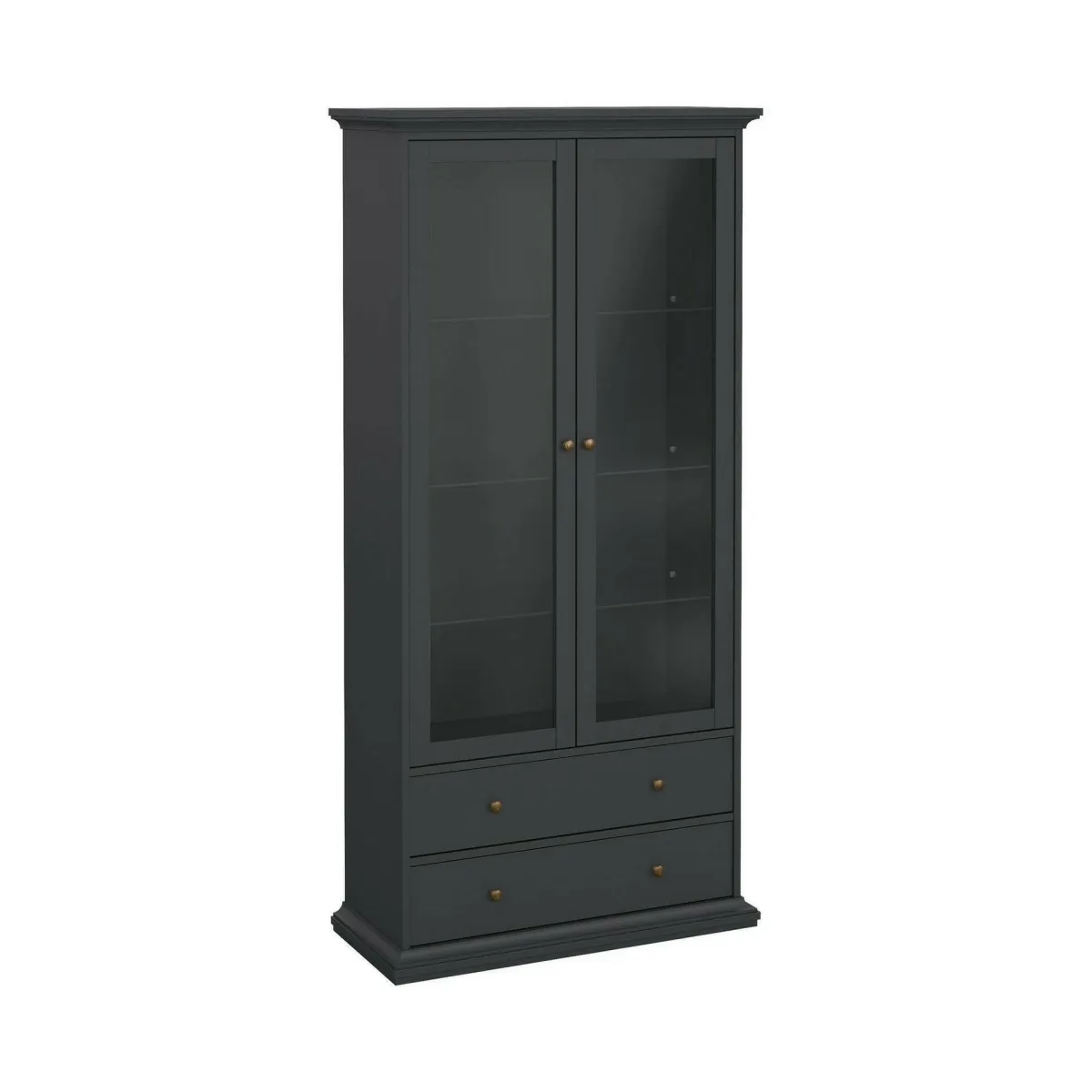 Vetrine > Dmora Mobile vetrina cucina classico 2 ante 96x41x200h cm - Honore Grigio