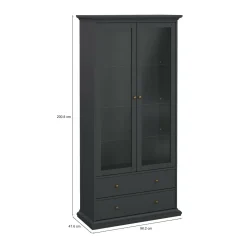 Vetrine > Dmora Mobile vetrina cucina classico 2 ante 96x41x200h cm - Honore Grigio