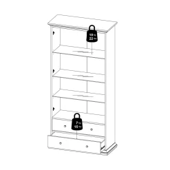 Vetrine > Dmora Mobile vetrina cucina classico 2 ante 96x41x200h cm - Honore Grigio