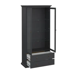 Vetrine > Dmora Mobile vetrina cucina classico 2 ante 96x41x200h cm - Honore Grigio