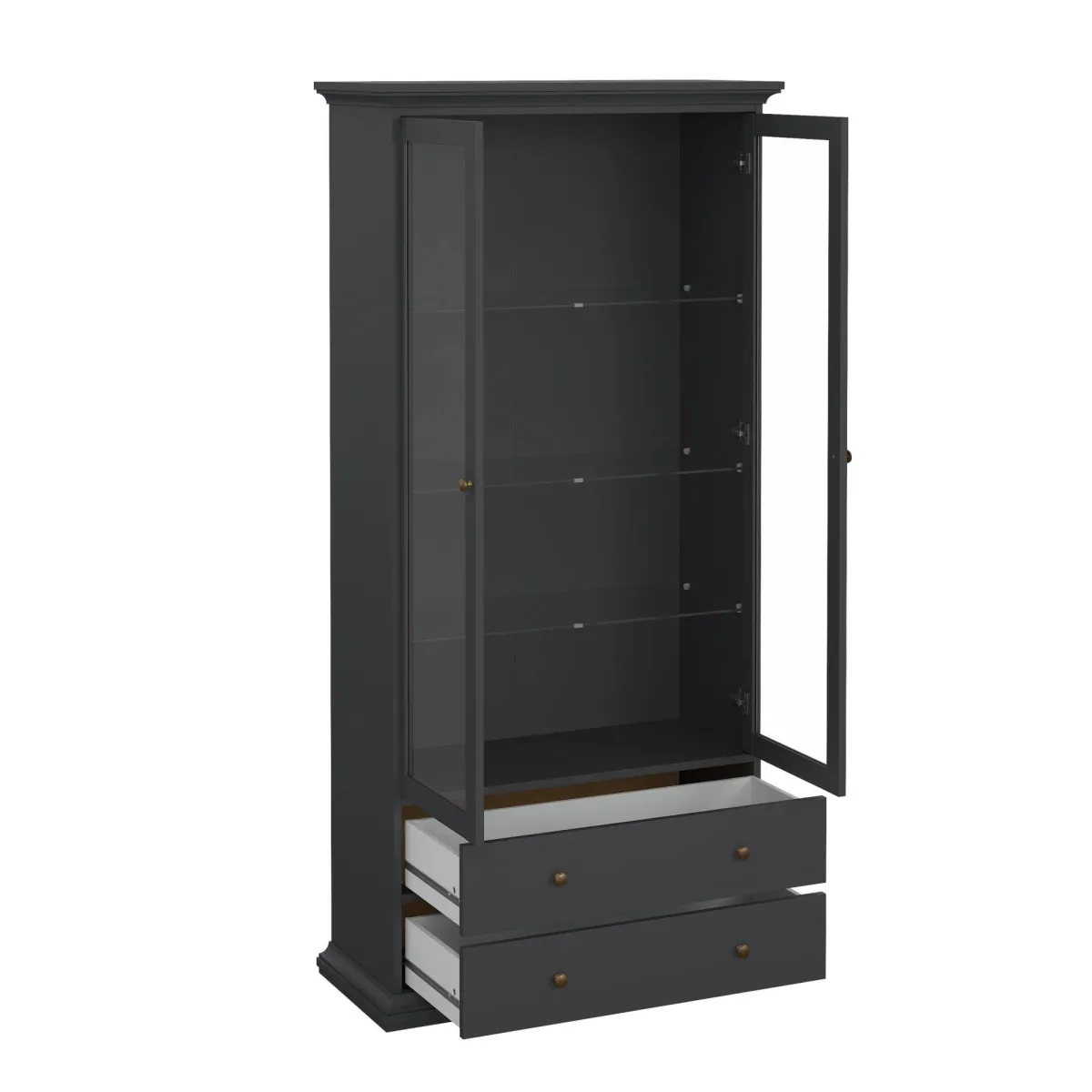 Vetrine > Dmora Mobile vetrina cucina classico 2 ante 96x41x200h cm - Honore Grigio