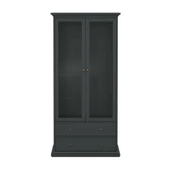 Vetrine > Dmora Mobile vetrina cucina classico 2 ante 96x41x200h cm - Honore Grigio