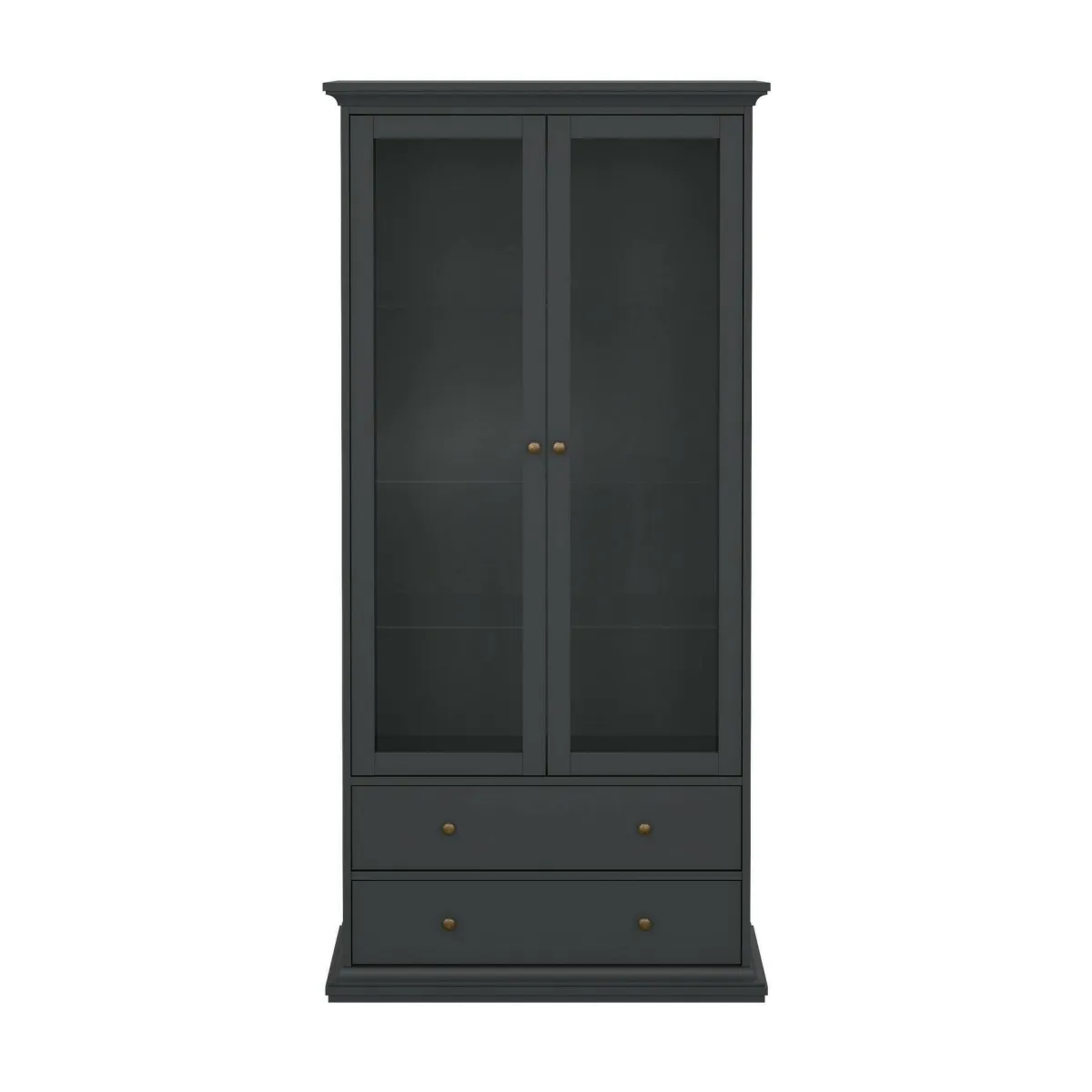 Vetrine > Dmora Mobile vetrina cucina classico 2 ante 96x41x200h cm - Honore Grigio