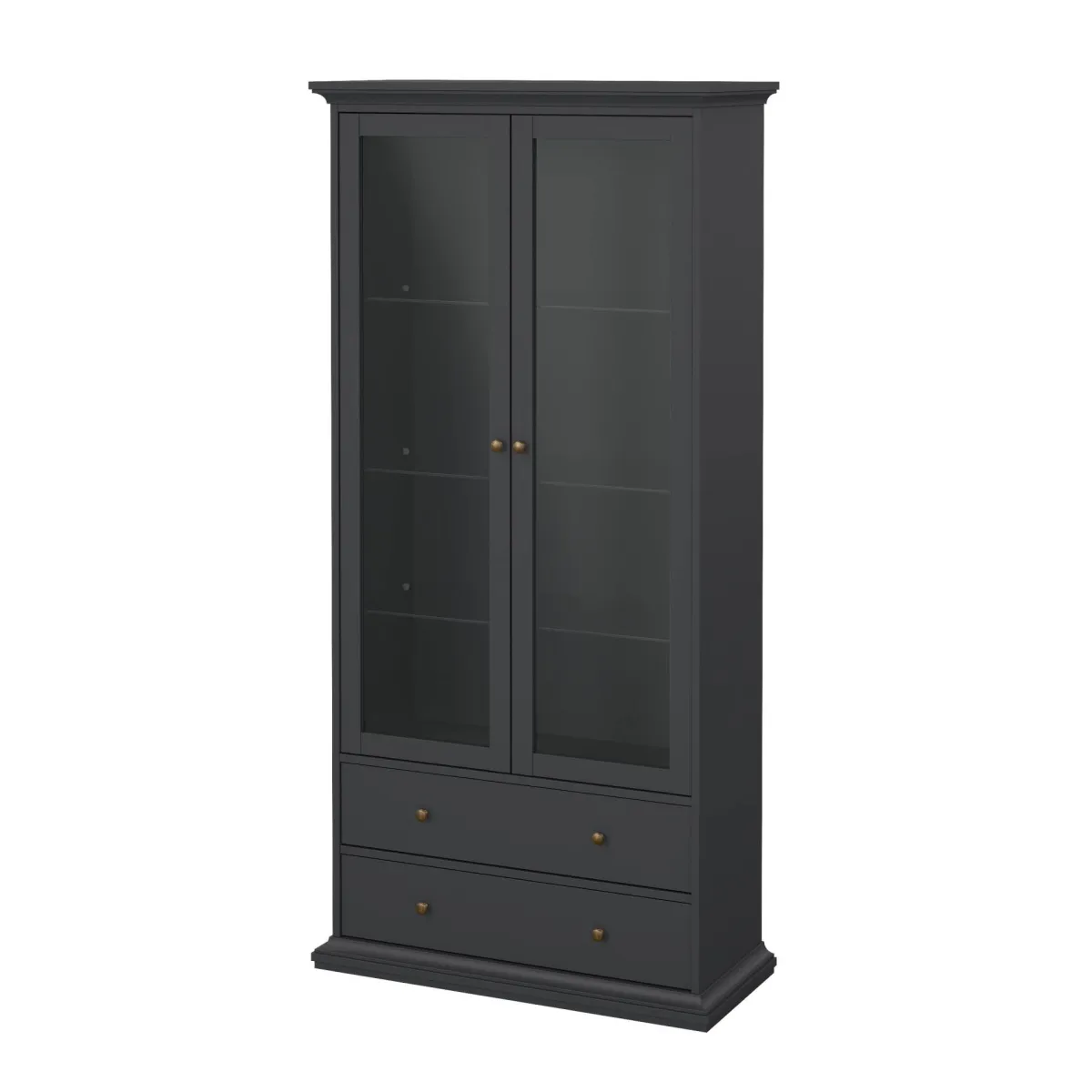 Vetrine > Dmora Mobile vetrina cucina classico 2 ante 96x41x200h cm - Honore Grigio