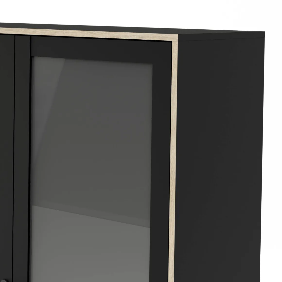Mobile vetrina industrial 2 ante 98x40x189h cm nero e quercia - Barbata
