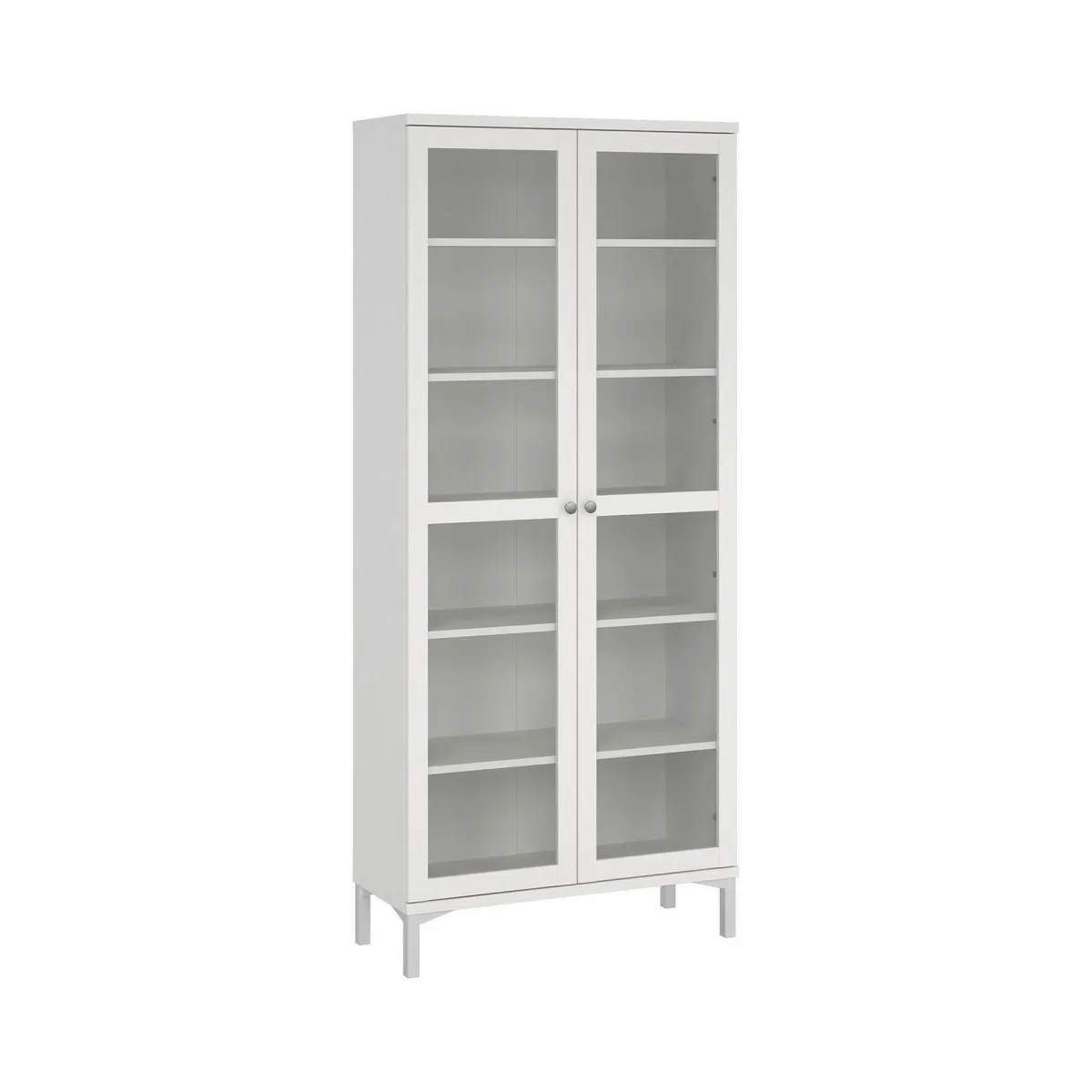Vetrine > Dmora Mobile vetrina luminoso 2 ante 88x36x202h cm - Wutip Bianco