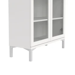 Vetrine > Dmora Mobile vetrina luminoso 2 ante 88x36x202h cm - Wutip Bianco