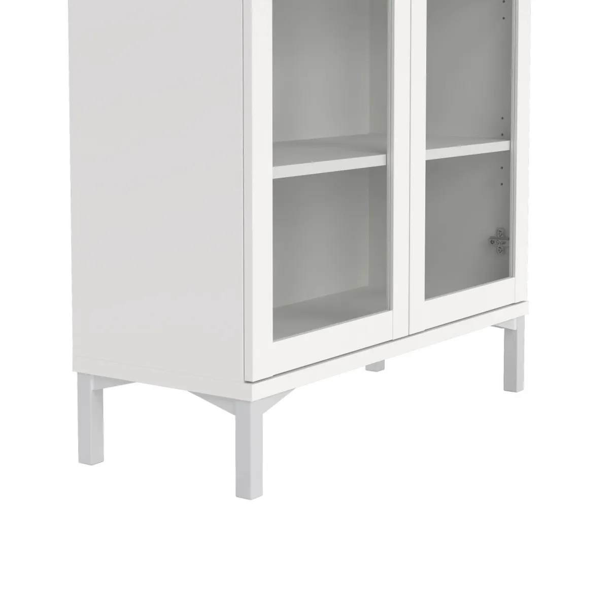 Vetrine > Dmora Mobile vetrina luminoso 2 ante 88x36x202h cm - Wutip Bianco