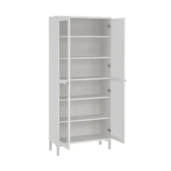 Vetrine > Dmora Mobile vetrina luminoso 2 ante 88x36x202h cm - Wutip Bianco