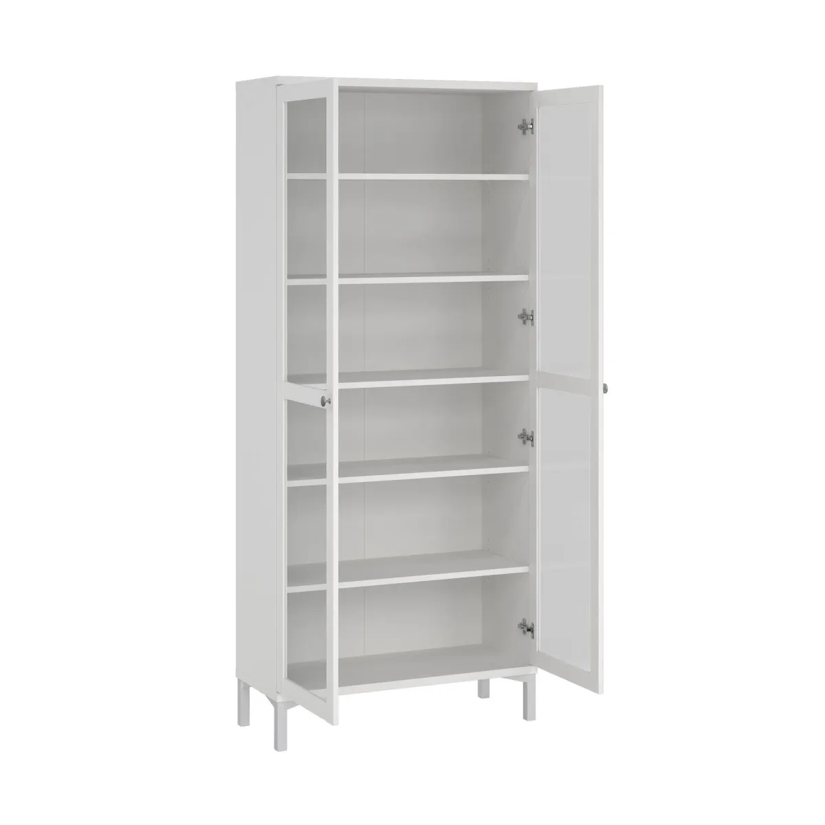 Vetrine > Dmora Mobile vetrina luminoso 2 ante 88x36x202h cm - Wutip Bianco