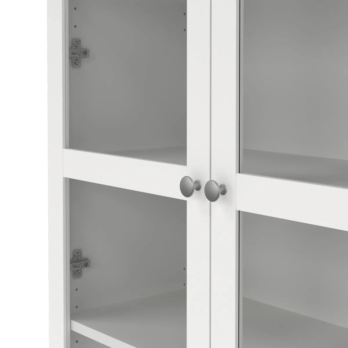 Vetrine > Dmora Mobile vetrina luminoso 2 ante 88x36x202h cm - Wutip Bianco