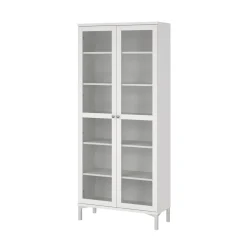 Vetrine > Dmora Mobile vetrina luminoso 2 ante 88x36x202h cm - Wutip Bianco