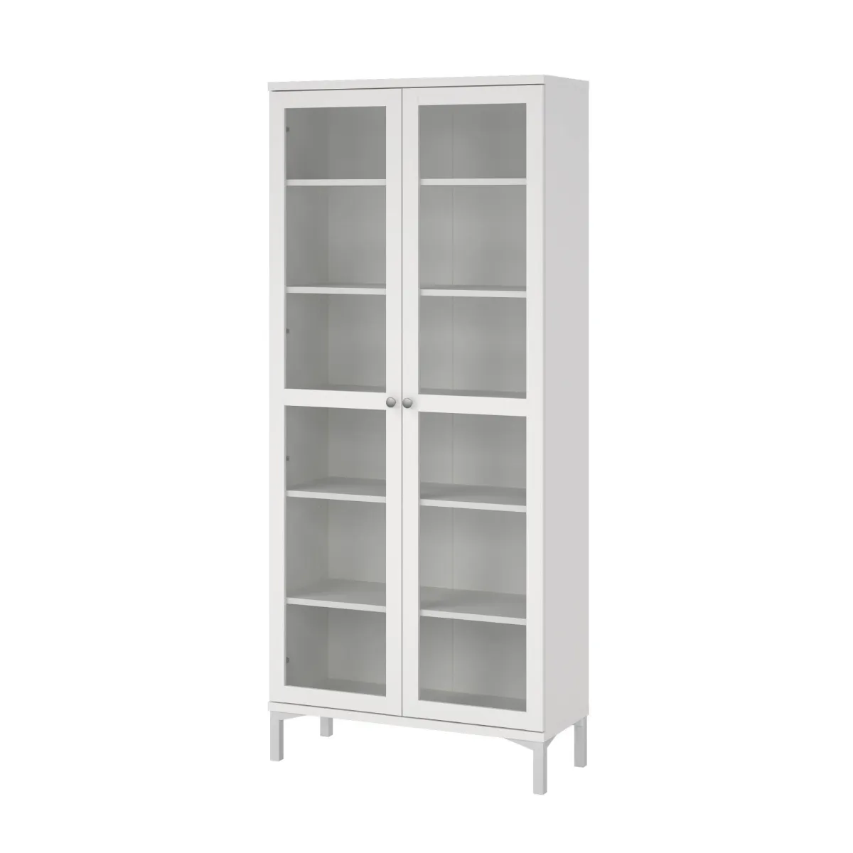 Vetrine > Dmora Mobile vetrina luminoso 2 ante 88x36x202h cm - Wutip Bianco