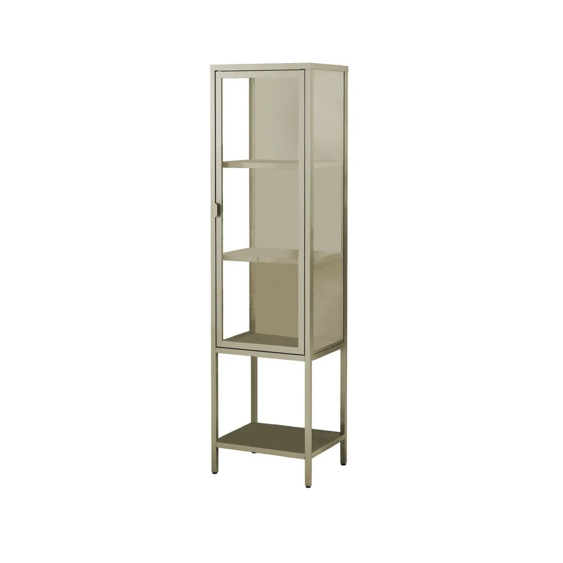 Mobile vetrina minimal in metallo 42x35x160h cm panna - Laces