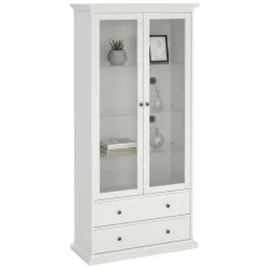 Mobile vetrina vintage 2 ante 96x41x200h cm bianco - Honore