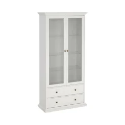 Mobile vetrina vintage 2 ante 96x41x200h cm bianco - Honore