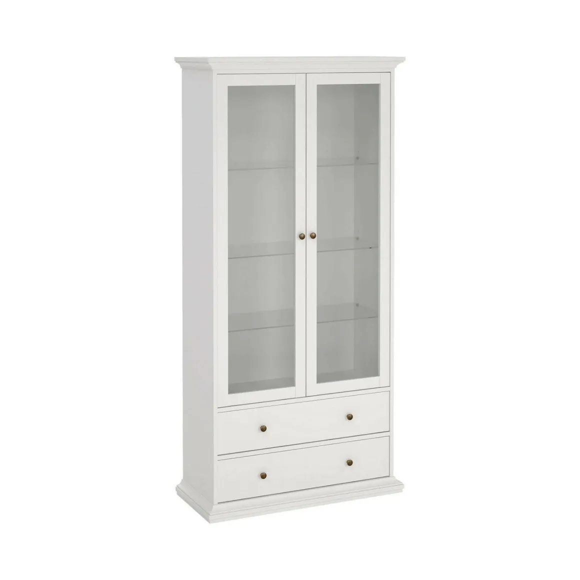 Mobile vetrina vintage 2 ante 96x41x200h cm bianco - Honore