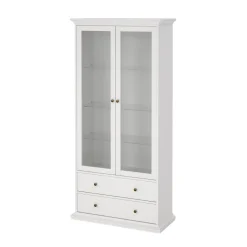 Mobile vetrina vintage 2 ante 96x41x200h cm bianco - Honore