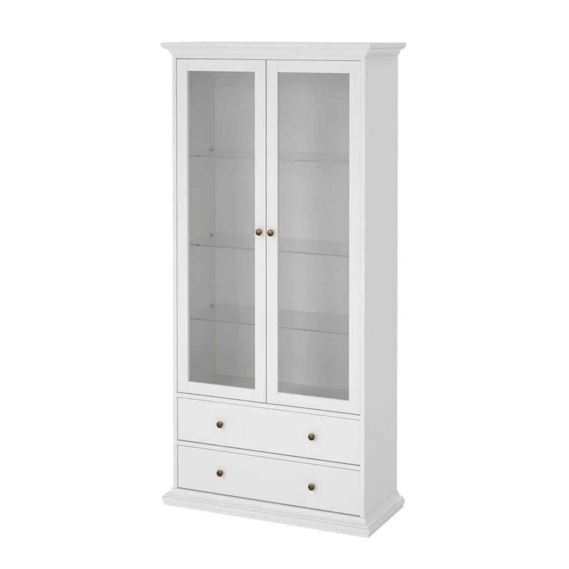 Mobile vetrina vintage 2 ante 96x41x200h cm bianco - Honore