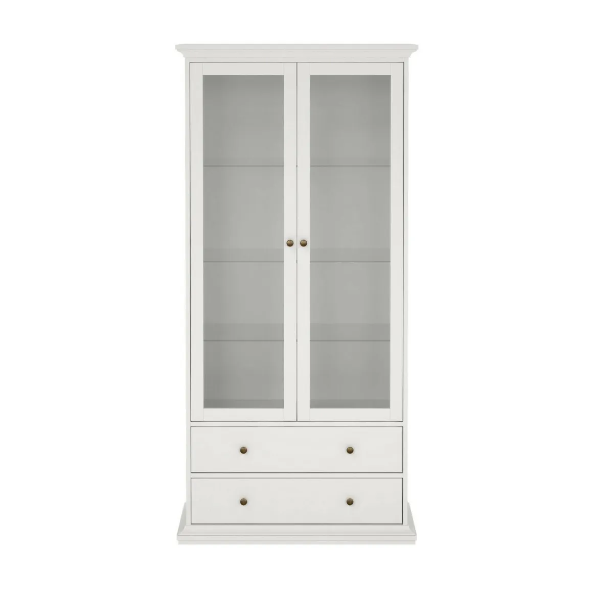 Mobile vetrina vintage 2 ante 96x41x200h cm bianco - Honore