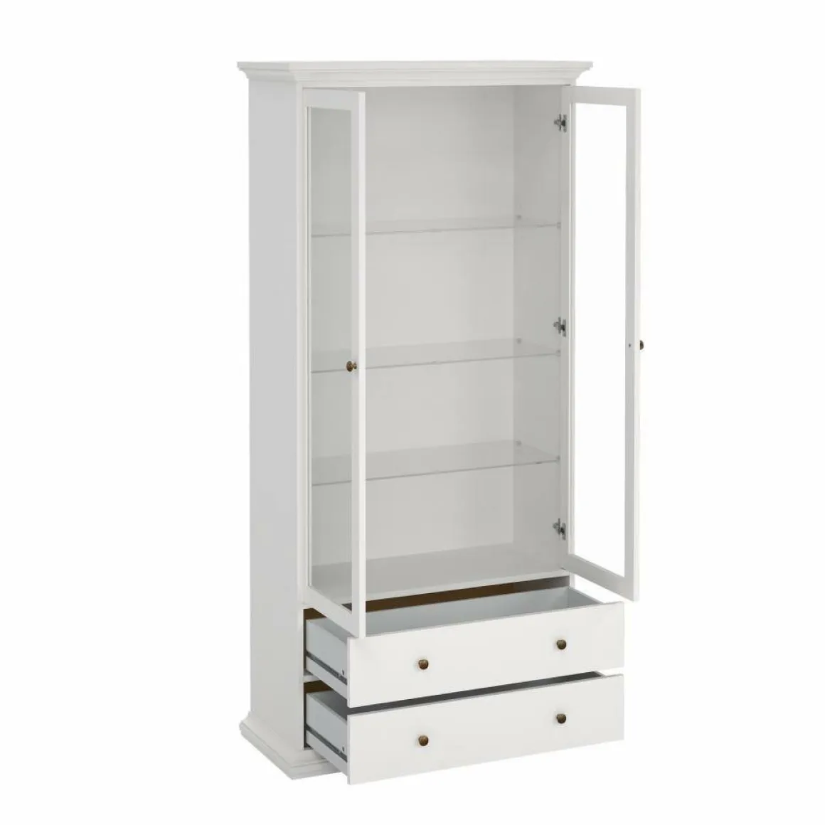 Mobile vetrina vintage 2 ante 96x41x200h cm bianco - Honore