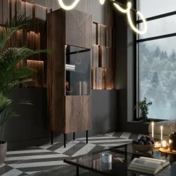 Vetrine > Dmora Mobile vetrina 50x40x187h cm noce - Triulzi Marrone Noce