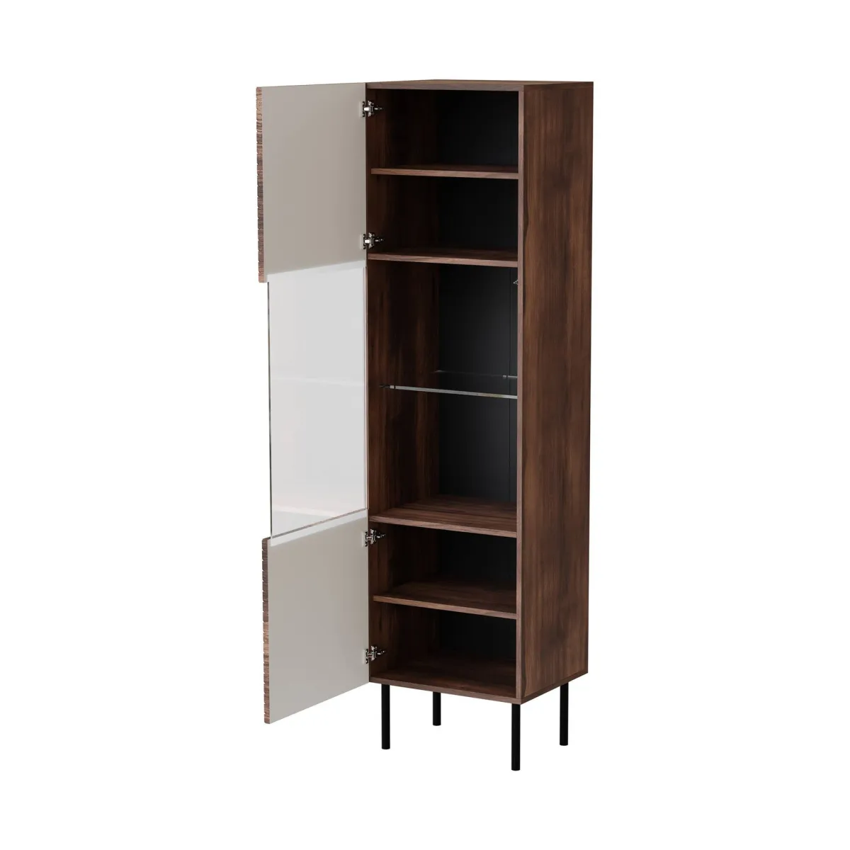 Vetrine > Dmora Mobile vetrina 50x40x187h cm noce - Triulzi Marrone Noce