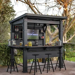 Casette Da Giardino > Dmora Oggettistica Chiosco per Grill - Lacon Marrone Noce