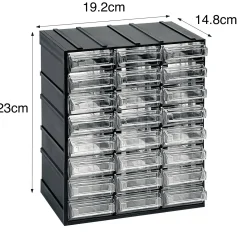 Altri Armadi Multiuso|Lavanderia > Dmora Organiser antracite cassetti scorrevoli 19x23h cm - Atanasia Grigio Antracite