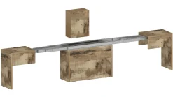 Panche > Dmora Panca allungabile acero 290x25x45h cm - Yutu Marrone Acero
