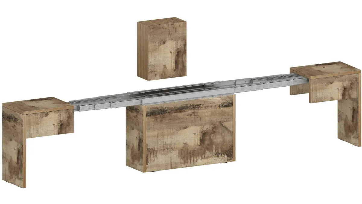 Panche > Dmora Panca allungabile acero 290x25x45h cm - Yutu Marrone Acero
