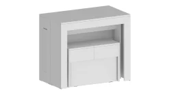 Panche > Dmora Panca allungabile bianca lucida 290x25x45h cm - Yutu Bianco Lucido
