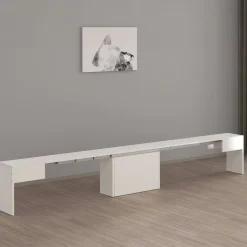 Panche > Dmora Panca allungabile bianca lucida 290x25x45h cm - Yutu Bianco Lucido