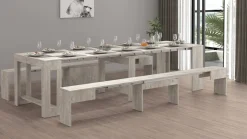Panca allungabile cemento 290x25x45h cm - Quedan