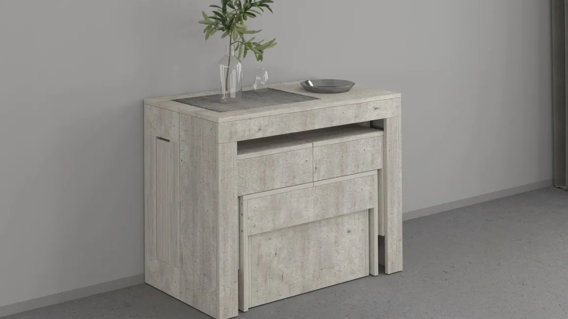 Panca allungabile cemento 290x25x45h cm - Quedan