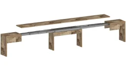 Panche > Dmora Panca allungabile effetto legno acero 290x25x45h cm - Quedan Marrone Acero