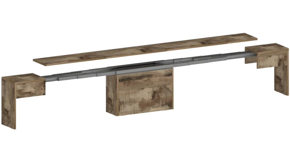 Panche > Dmora Panca allungabile effetto legno acero 290x25x45h cm - Quedan Marrone Acero