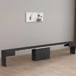Panche > Dmora Panca ardesia estensibile 290x25x45h cm - Yutu Grigio Ardesia