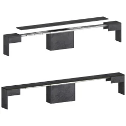 Panche > Dmora Panca ardesia estensibile 290x25x45h cm - Yutu Grigio Ardesia