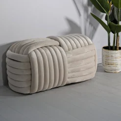 Panca design crema 90x45x45h cm - Calcea